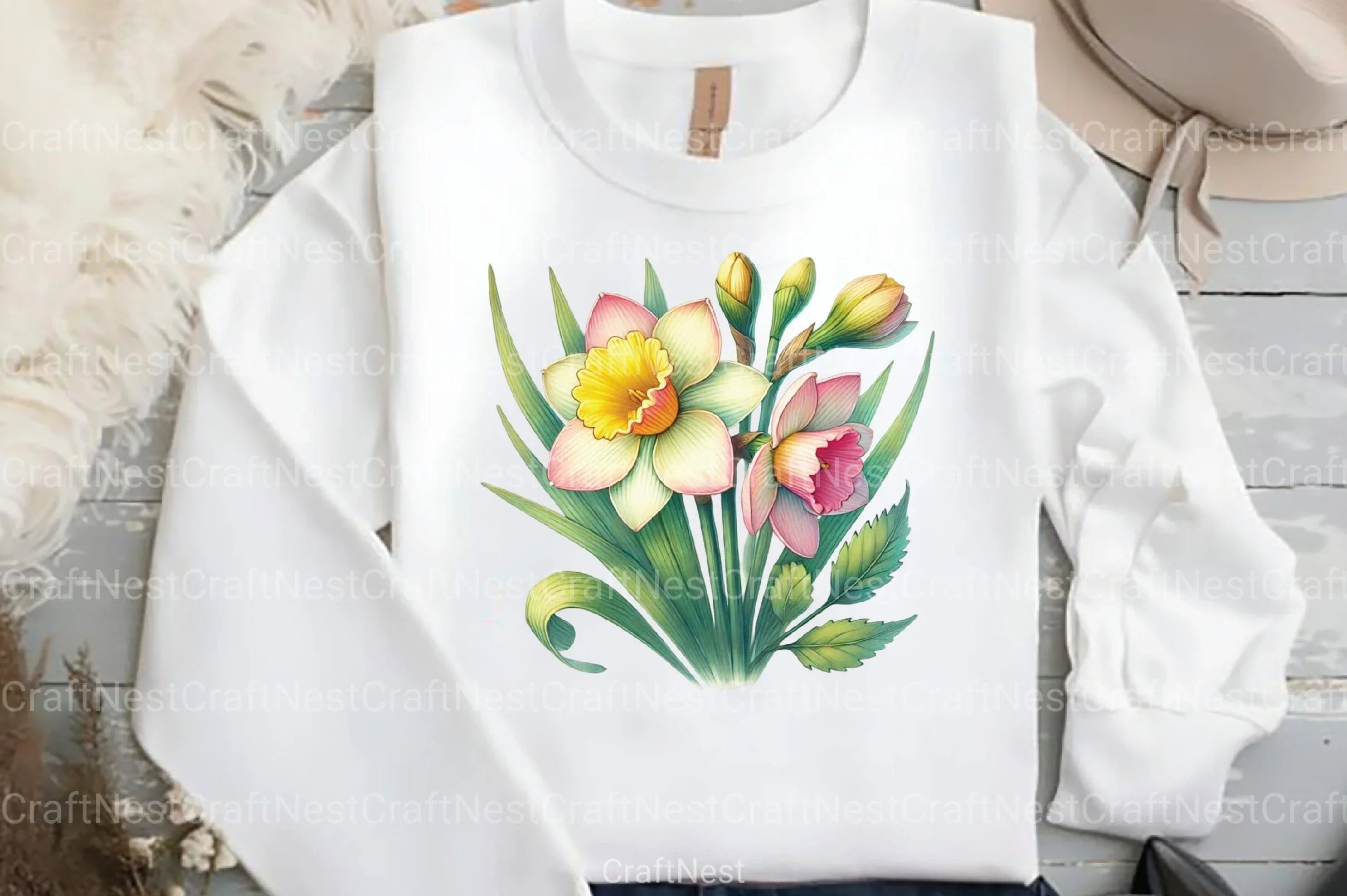 Spring Daffodils Coquette Clipart Bundle 4 - CraftNest - Digital Crafting and Art