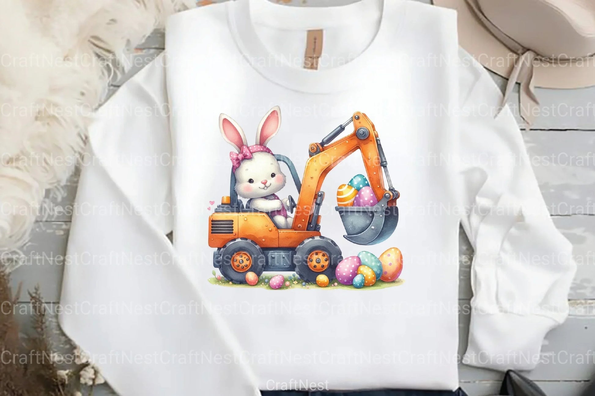 Eggs Excavator Construction Easter Clipart Bundle - CraftNest - Digital Crafting and Art
