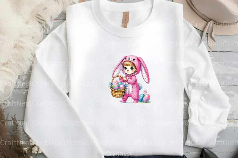 Cute Easter Girls Clipart Bundle - CraftNest - Digital Crafting and Art