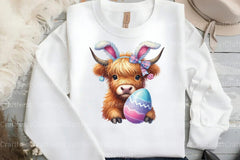 Easter Highland Cow Clipart Bundle 12 - CraftNest - Digital Crafting and Art