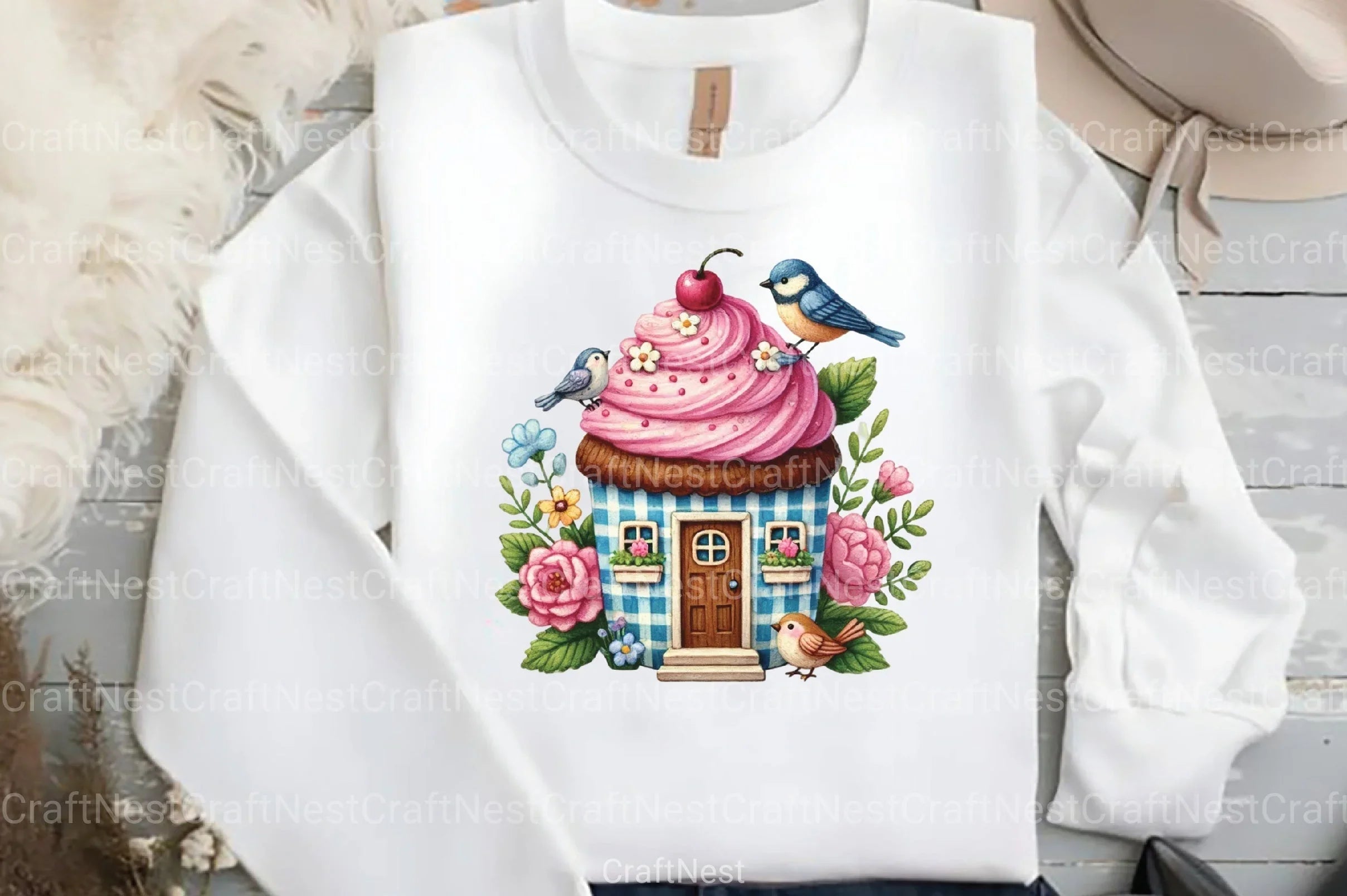 Spring Cupcake House Clipart Bundle - CraftNest - Digital Crafting and Art