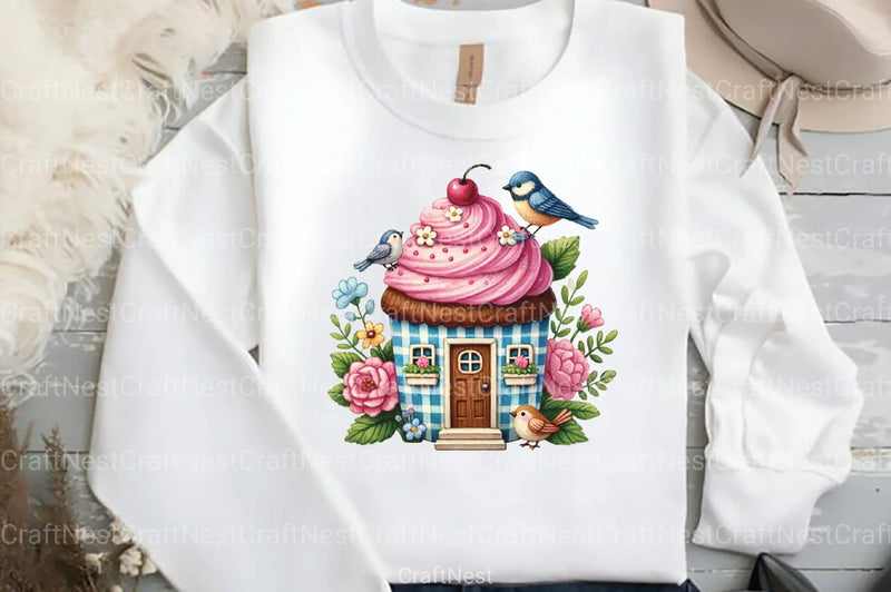 Spring Cupcake House Clipart Bundle - CraftNest - Digital Crafting and Art