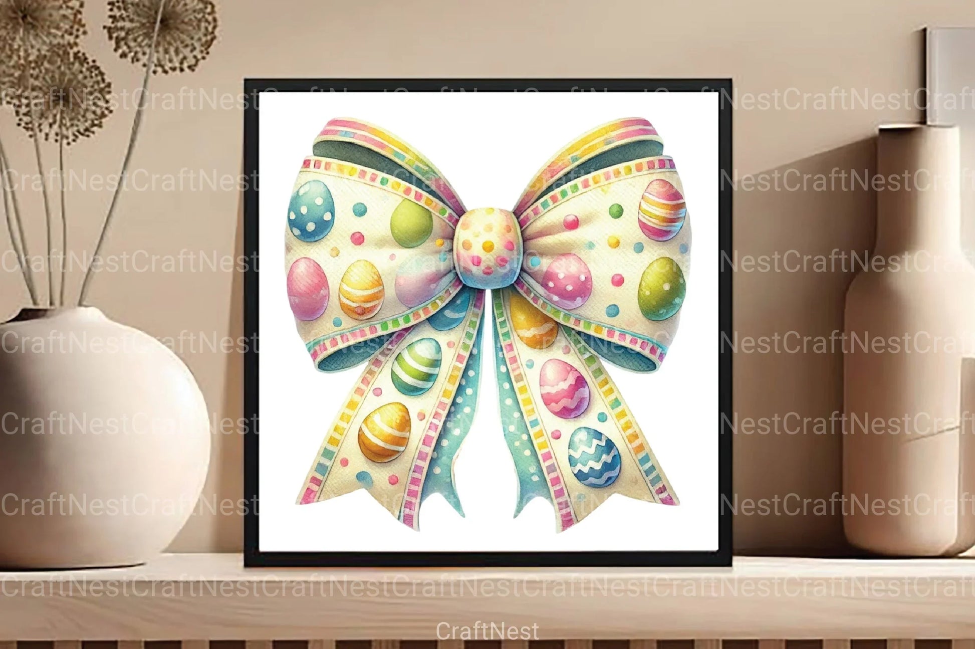 Easter Eggs Coquette Bow Clipart Bundle 1 - CraftNest - Digital Crafting and Art