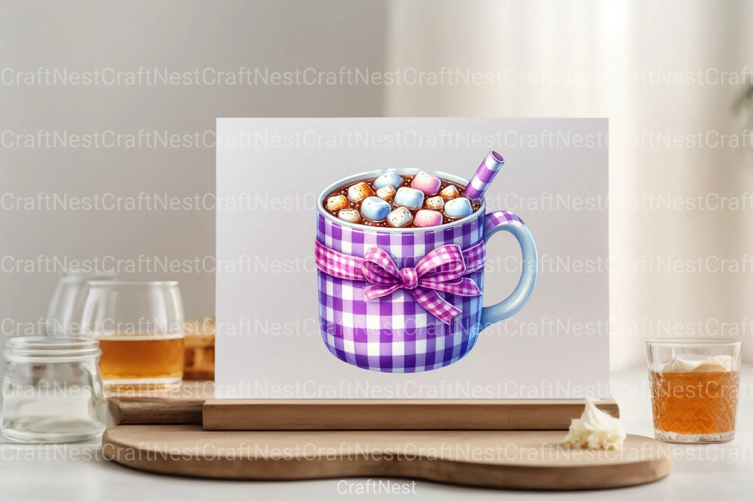 Gingham Cocoa Clipart Bundle - CraftNest - Digital Crafting and Art