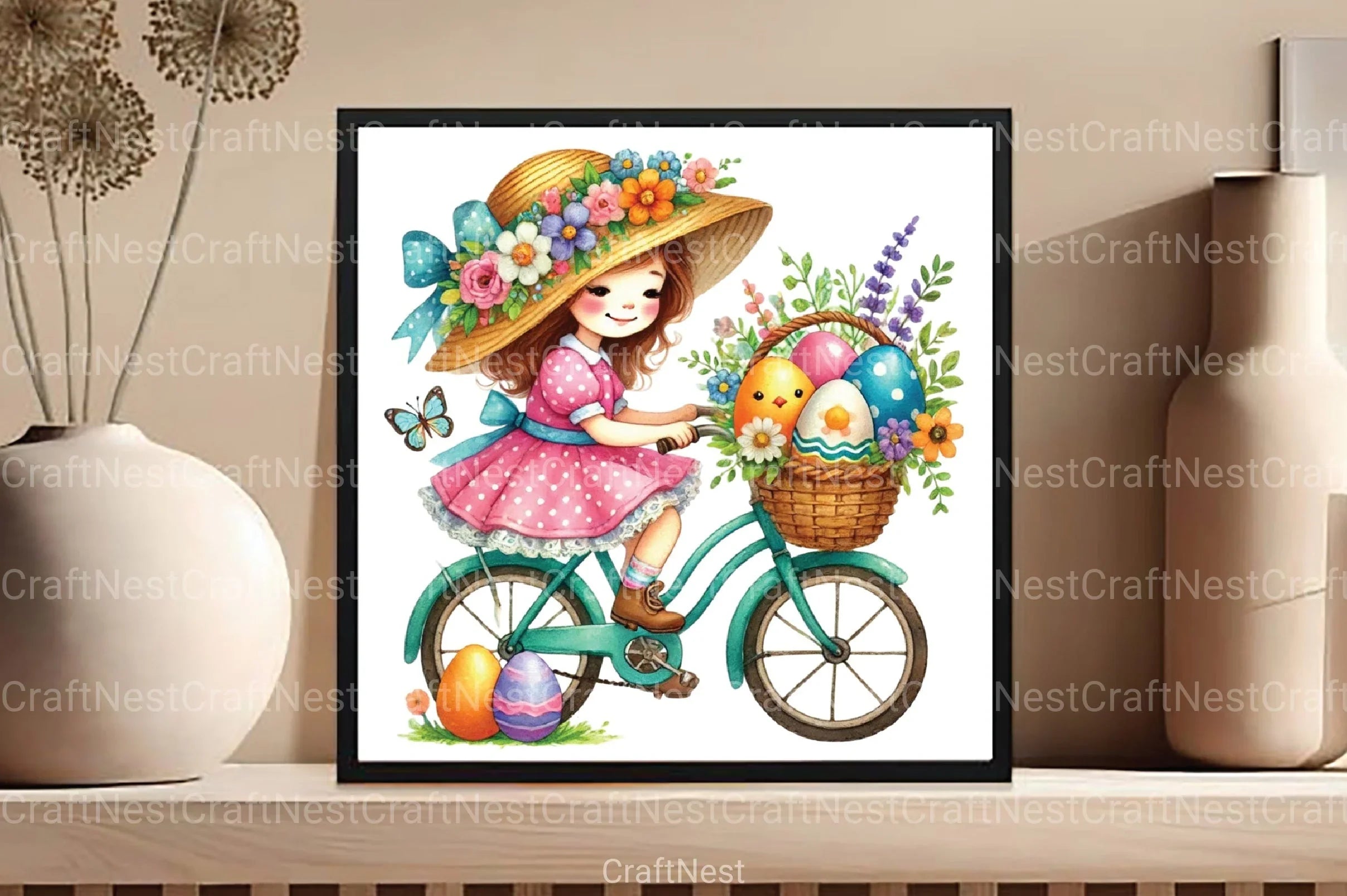 Cute Easter Girls Clipart Bundle - CraftNest - Digital Crafting and Art