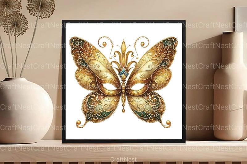 Mardi Gras Butterfly Clipart Bundle 99 - CraftNest - Digital Crafting and Art