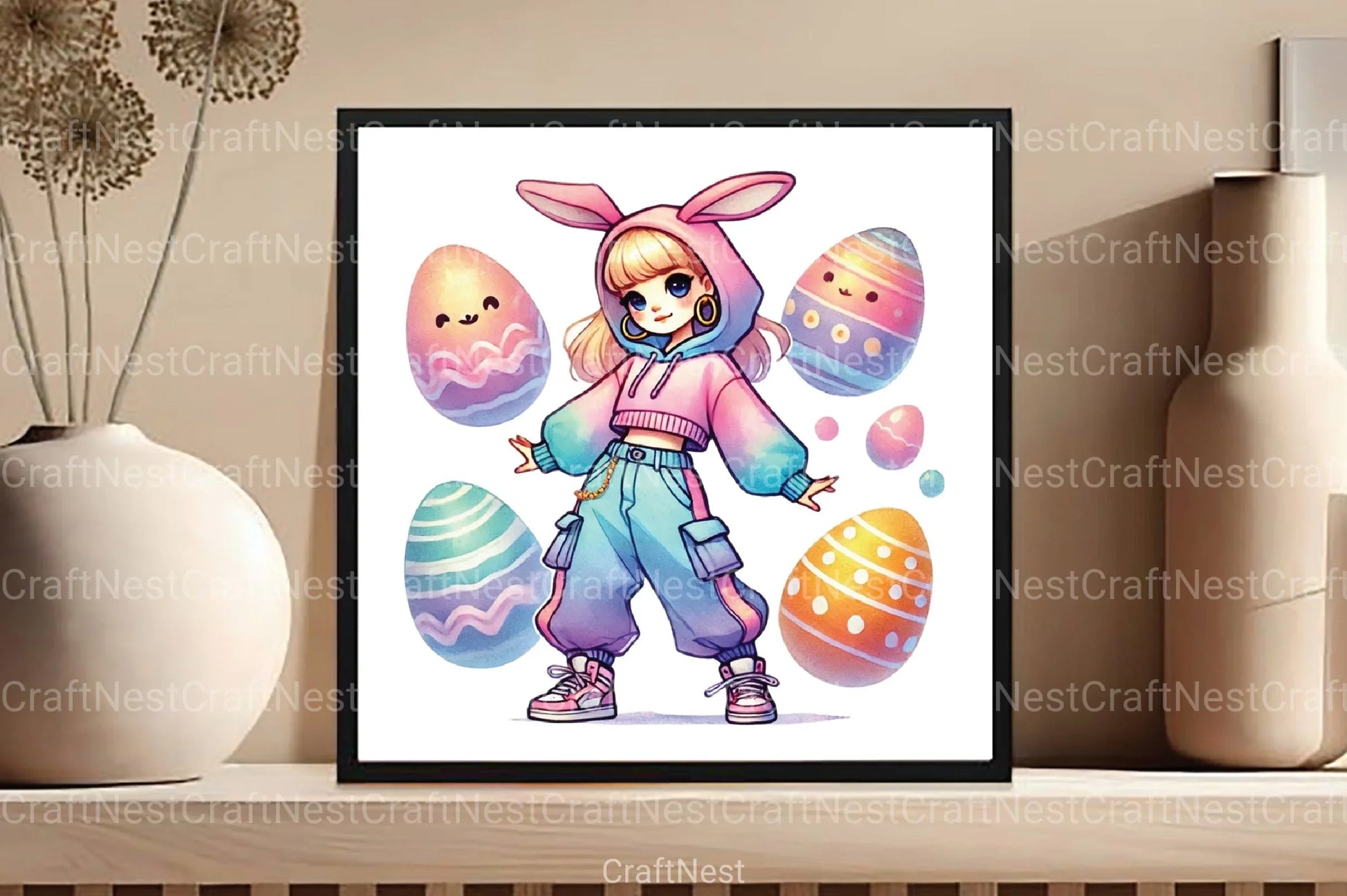 Hip Hop Easter Girl Clipart Bundle - CraftNest - Digital Crafting and Art