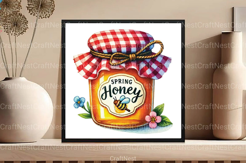 Spring Honey Jar Clipart Bundle 1 - CraftNest - Digital Crafting and Art