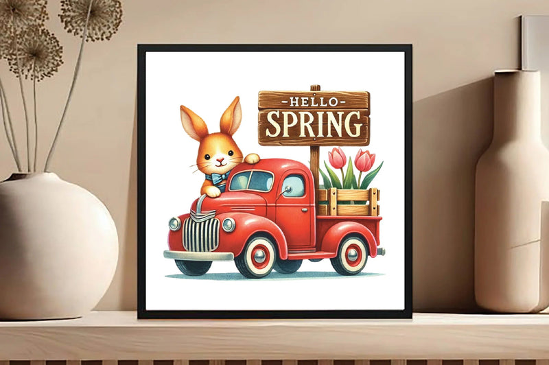 Spring Truck & Bunny Clipart Bundle - CraftNest - Digital Crafting and Art