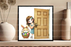 Easter Girl Peeking Clipart Bundle - CraftNest - Digital Crafting and Art