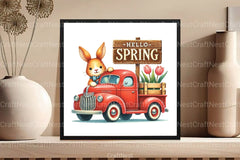 Spring Truck & Bunny Clipart Bundle - CraftNest - Digital Crafting and Art
