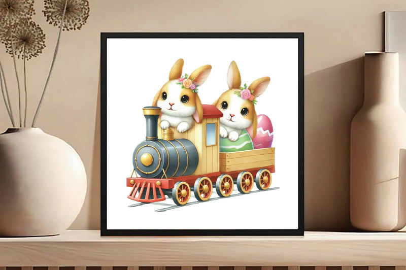 Easter Bunny Train Clipart Bundle - CraftNest - Digital Crafting and Art
