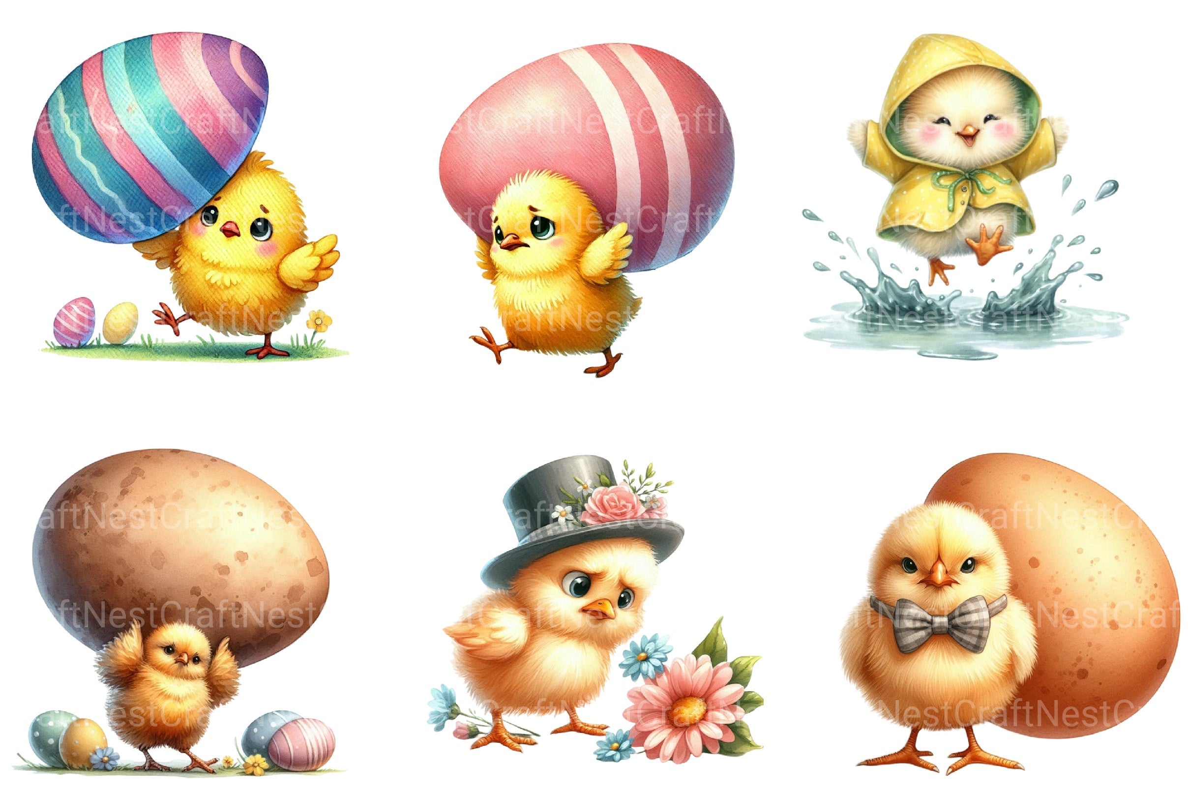 Funny Chick Clipart Bundle
