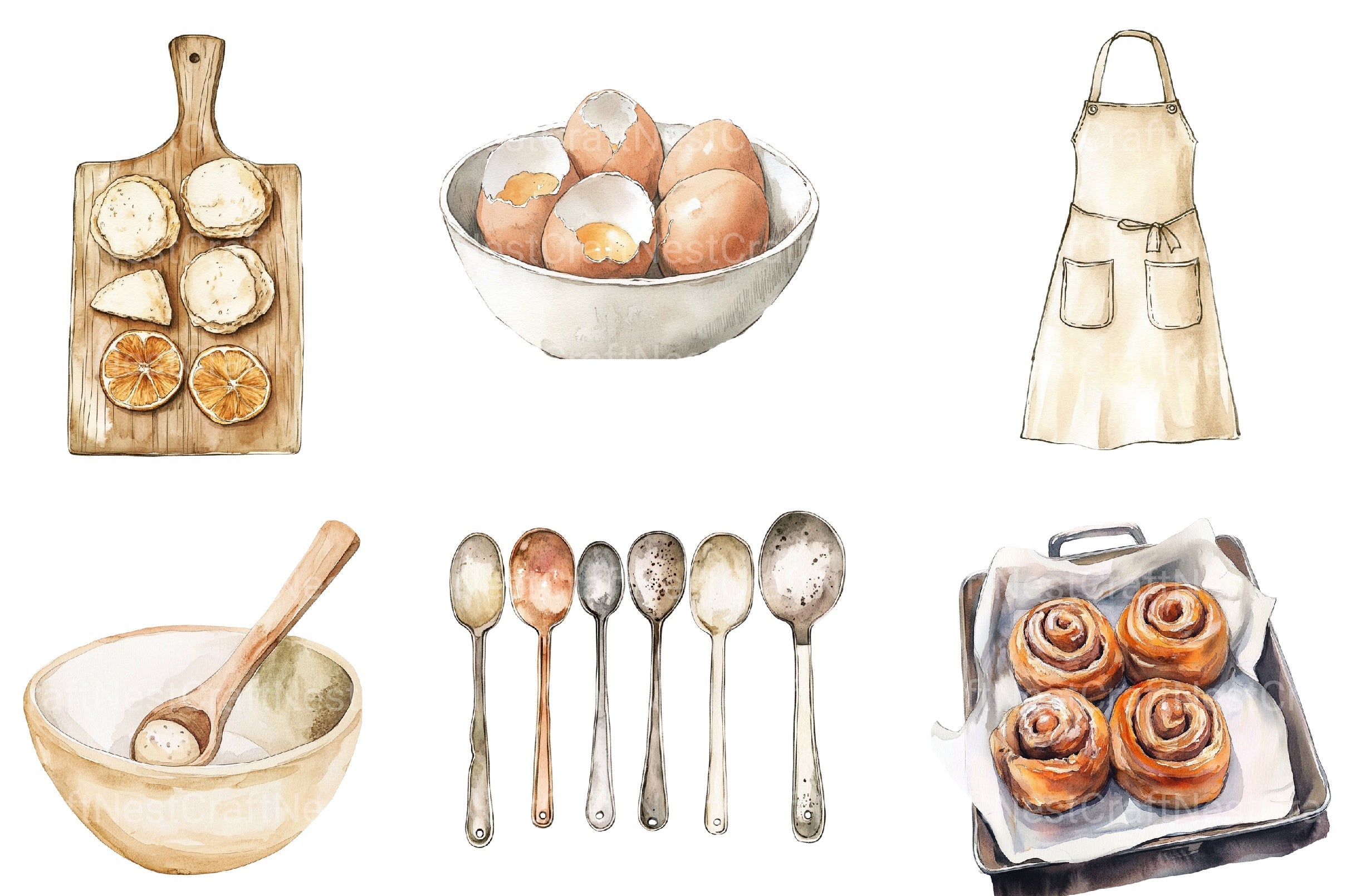 Neutral Baking Clipart Bundle 3