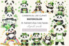 St Patrick's Day Cute Panda Clipart Bundle 2