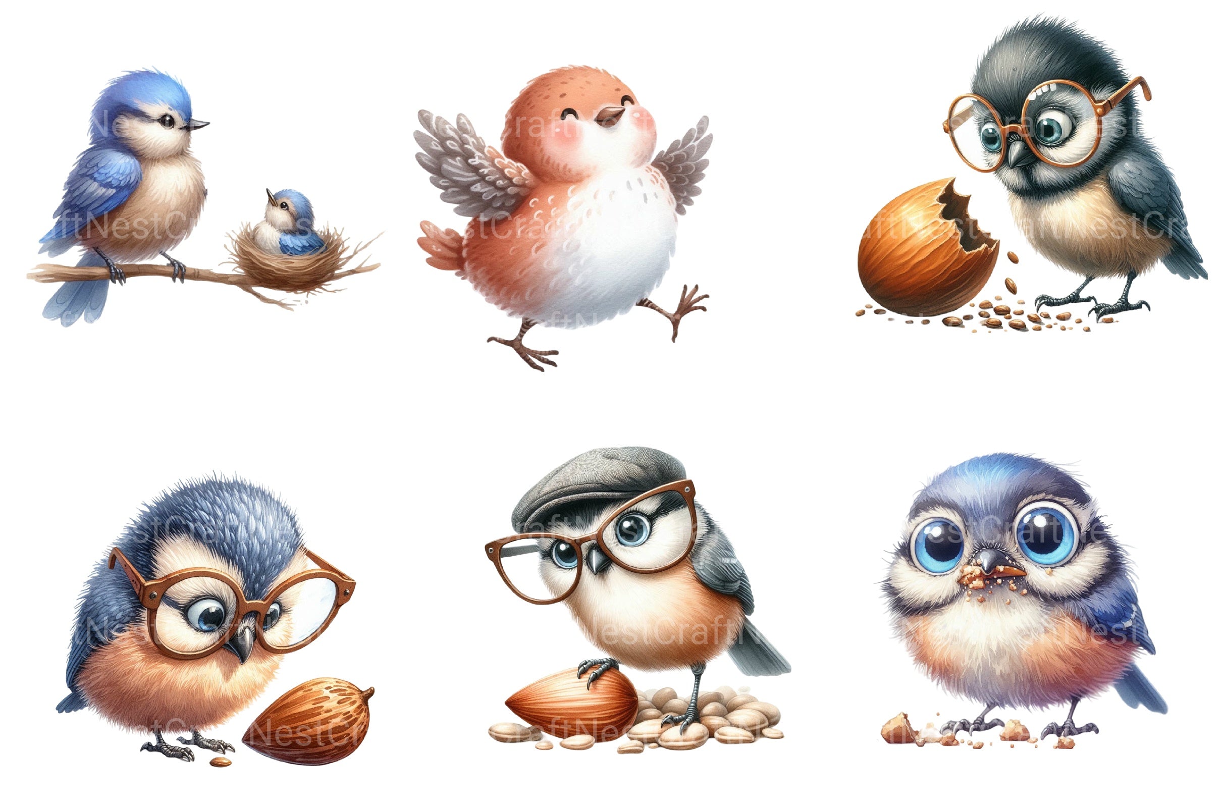 Funny Bird Clipart Bundle 6