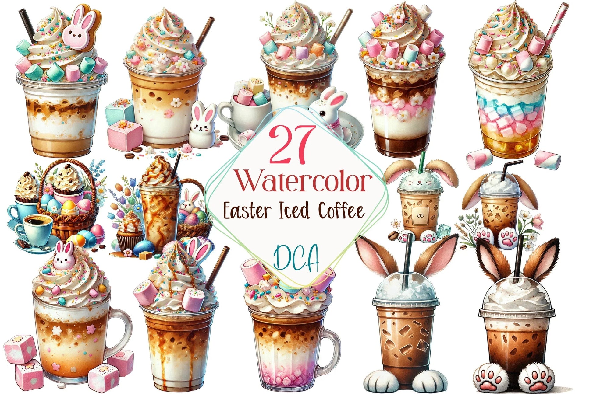 Easter Iced Coffee Clipart Bundle - CraftNest - Digital Crafting and Art