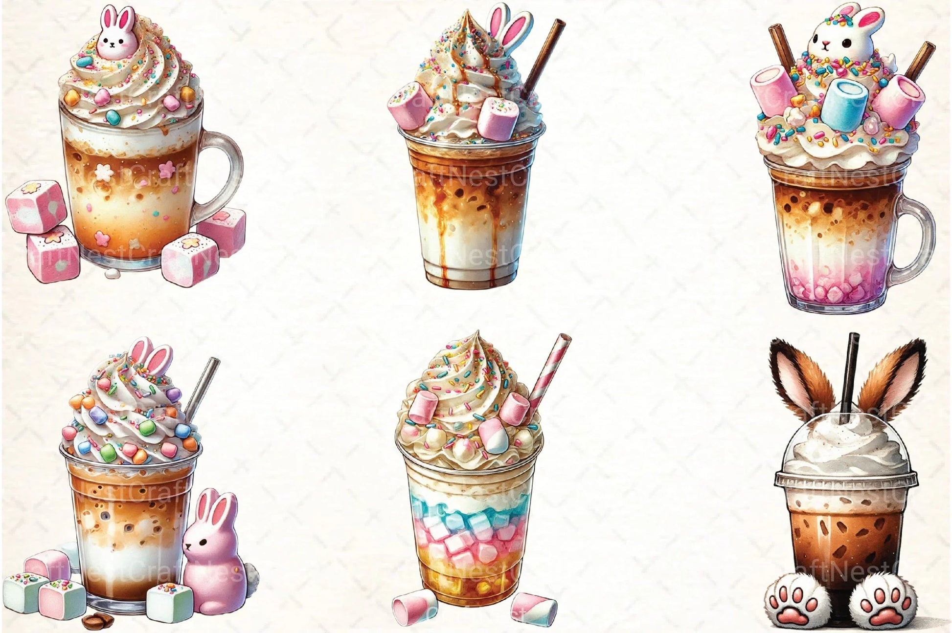 Easter Iced Coffee Clipart Bundle 66 - CraftNest - Digital Crafting and Art