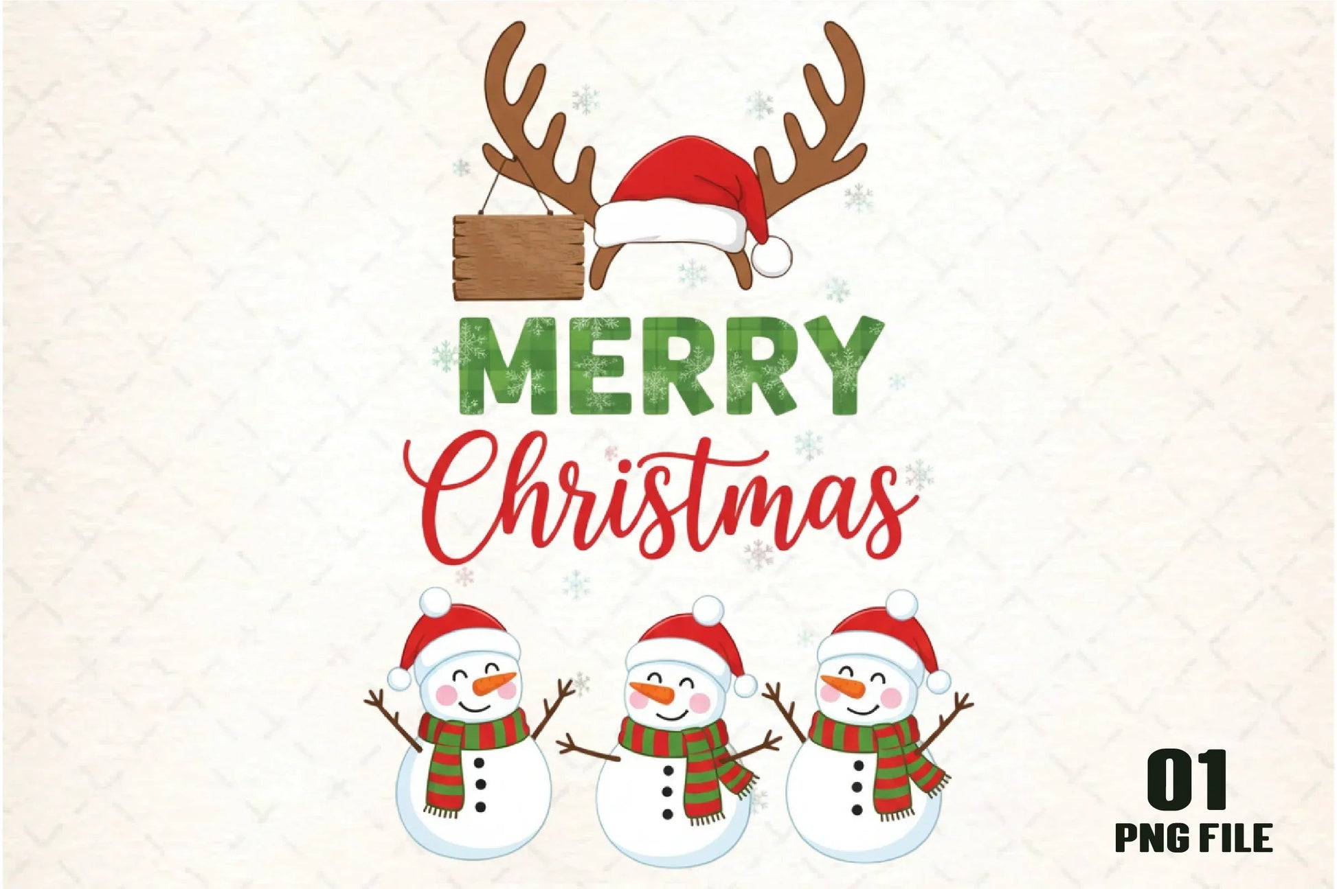 Merry Christmas Santa & Snowman Clipart Bundle - CraftNest - Digital Crafting and Art
