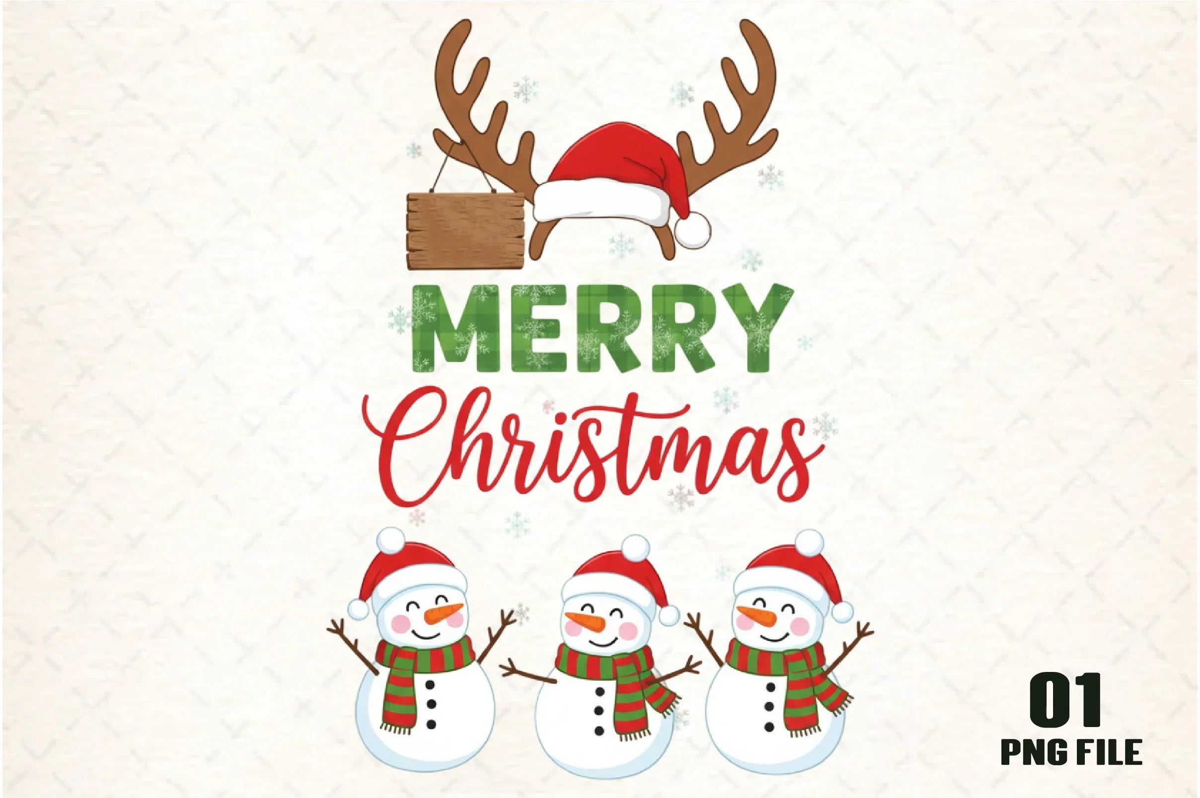 Merry Christmas Santa & Snowman Clipart Bundle - CraftNest - Digital Crafting and Art