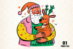 Retro Funny Christmas Santa Clipart Bundle - CraftNest - Digital Crafting and Art