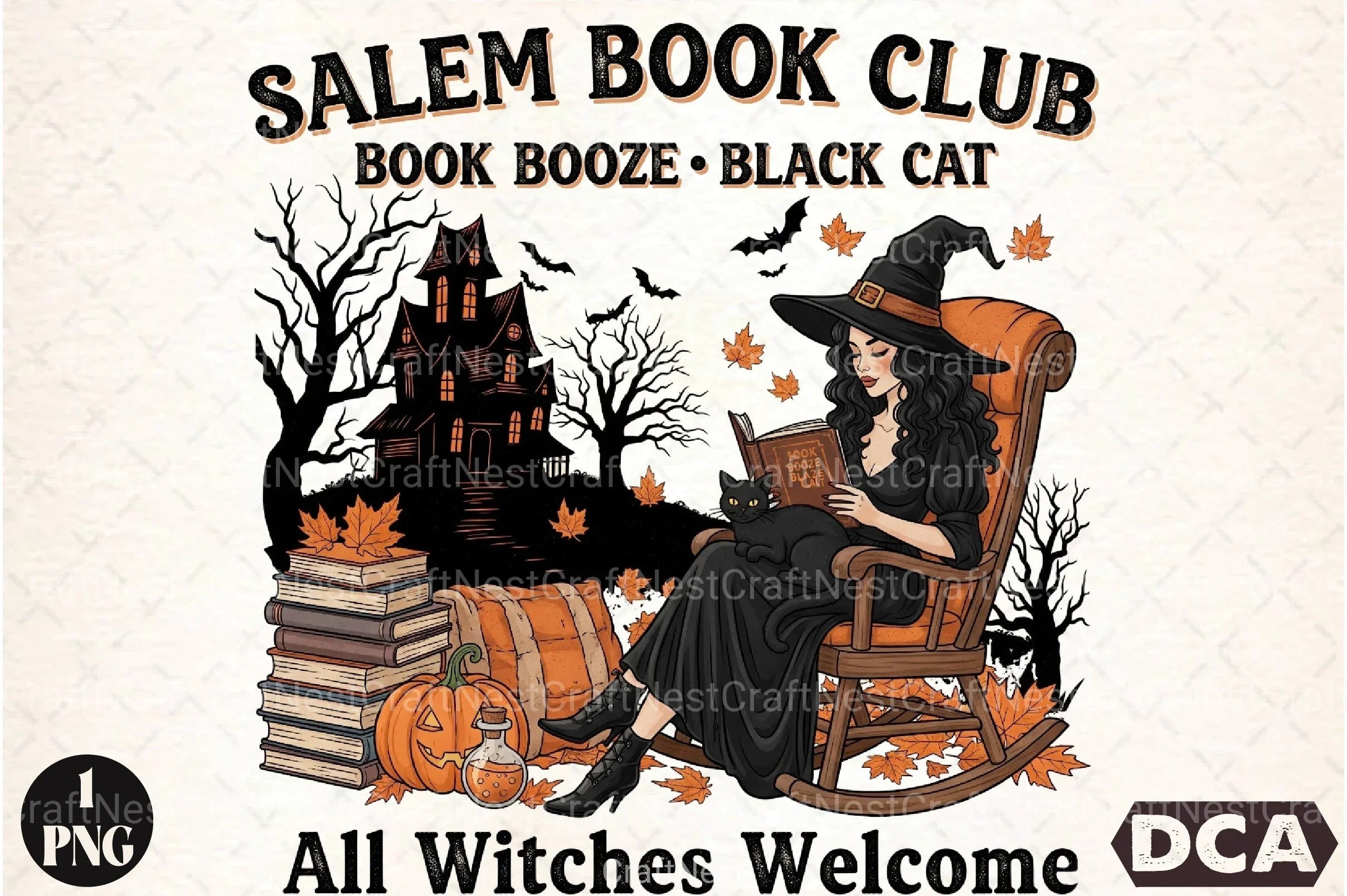 Halloween Witch Salem Book Club Clipart Bundle - CraftNest - Digital Crafting and Art