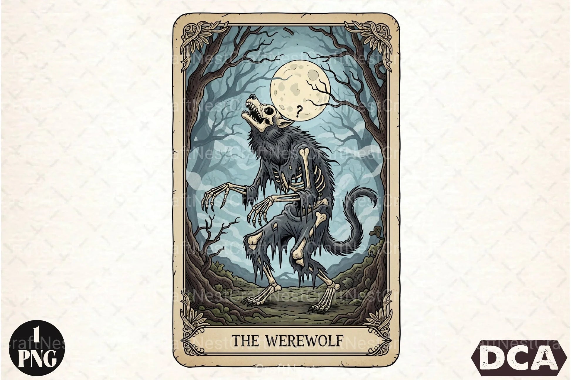 Werewolf Halloween Tarot Card Clipart Bundle - CraftNest - Digital Crafting and Art