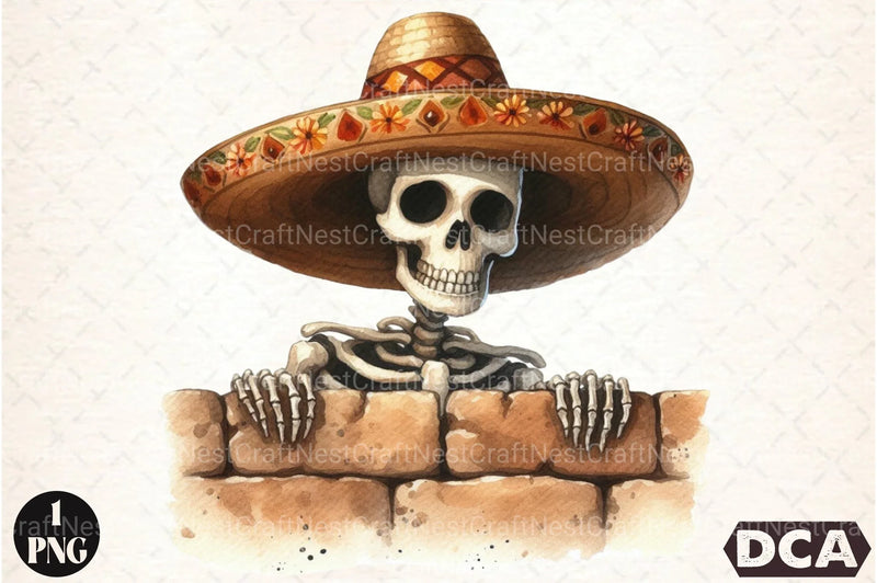 Funny Skeleton Peeking Clipart Bundle 12 - CraftNest - Digital Crafting and Art