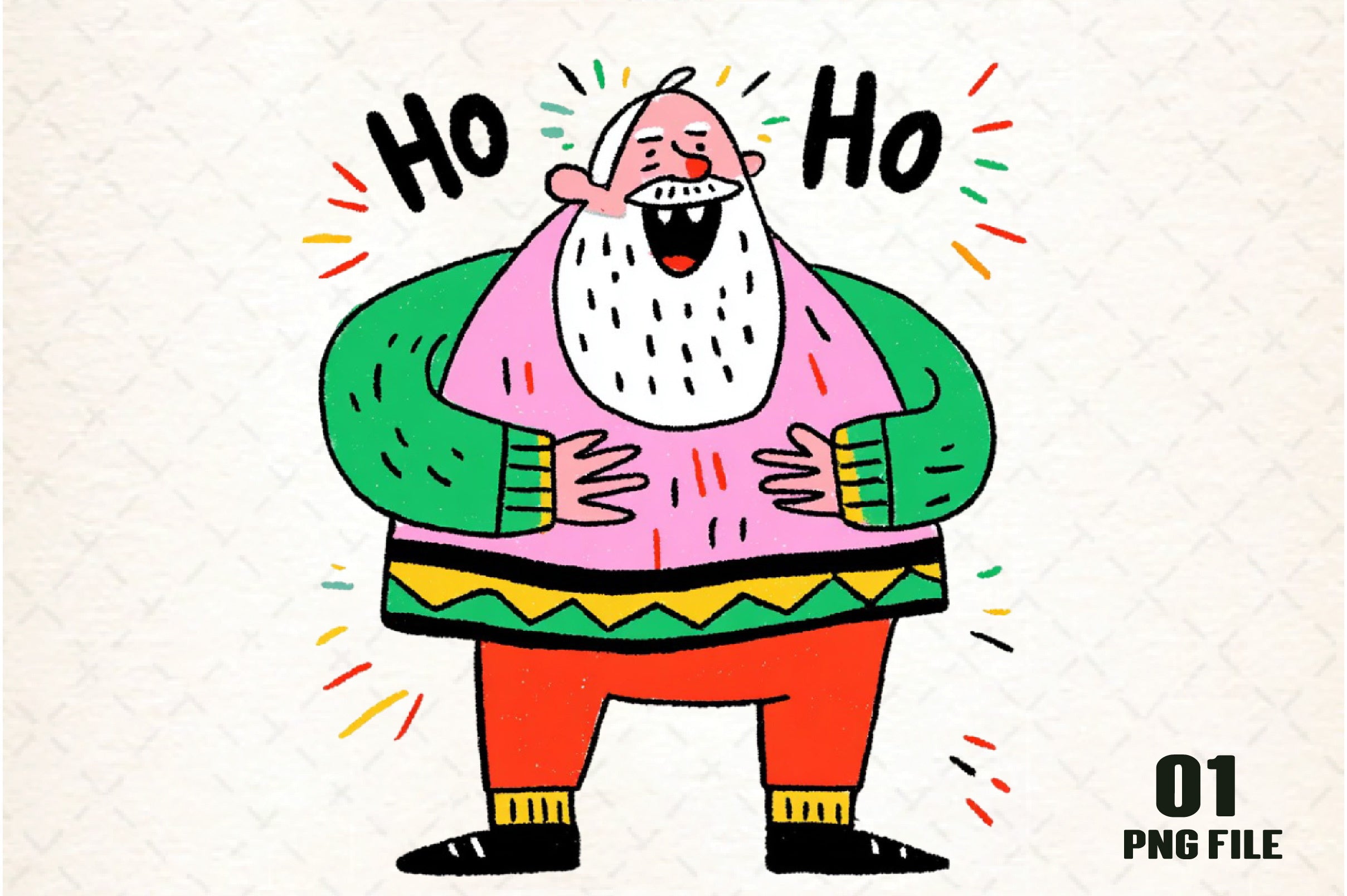 Retro Funny Christmas Santa Clipart Bundle