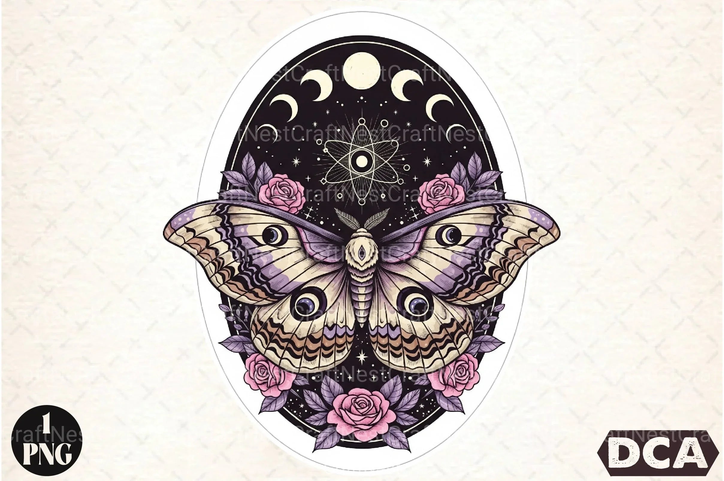 Celestial Lunar Moth Halloween Clipart Bundle - CraftNest - Digital Crafting and Art