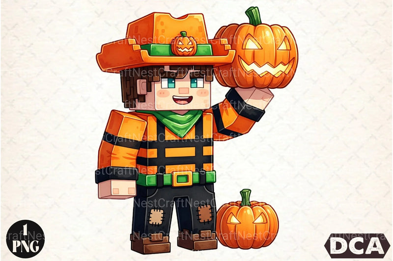 Minecraft Boy Dabbing Halloween Clipart Bundle 1232 - CraftNest - Digital Crafting and Art