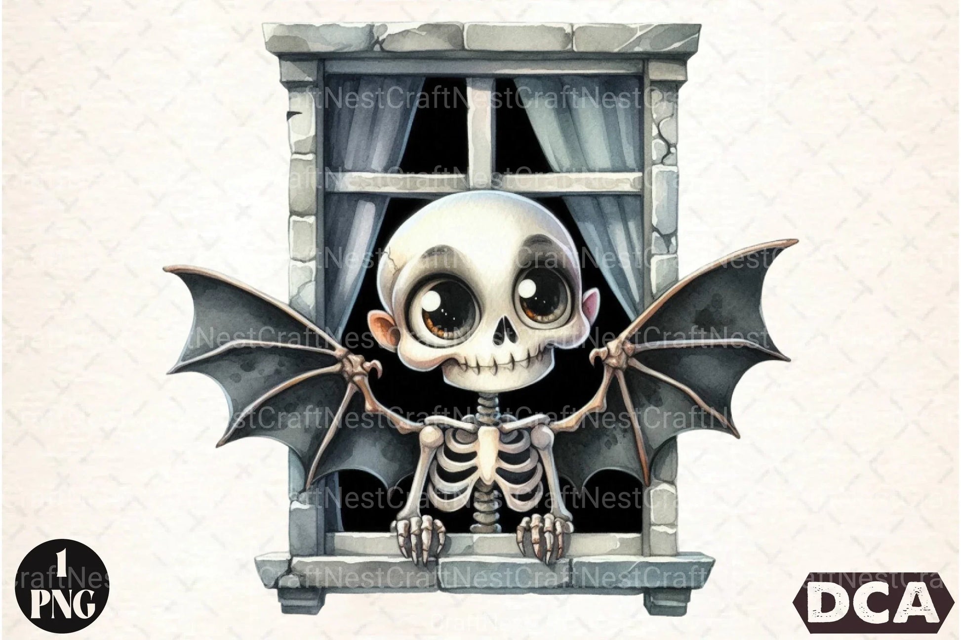 Funny Skeleton Peeking Clipart Bundle 5 - CraftNest - Digital Crafting and Art