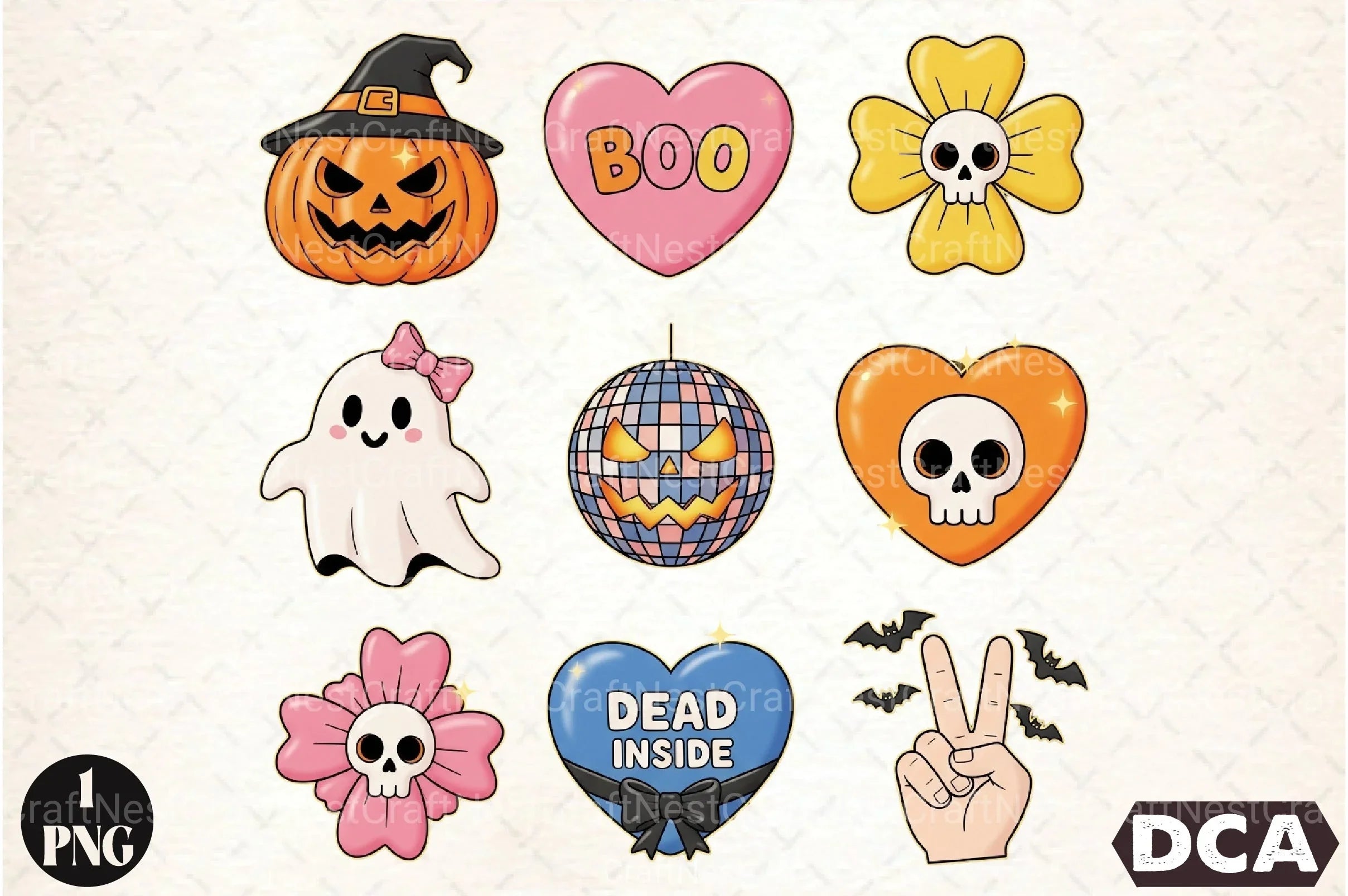 Retro Halloween Clipart Bundle 4 - CraftNest - Digital Crafting and Art