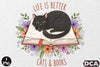 Life Is Better: Cat and Books Clipart Bundle