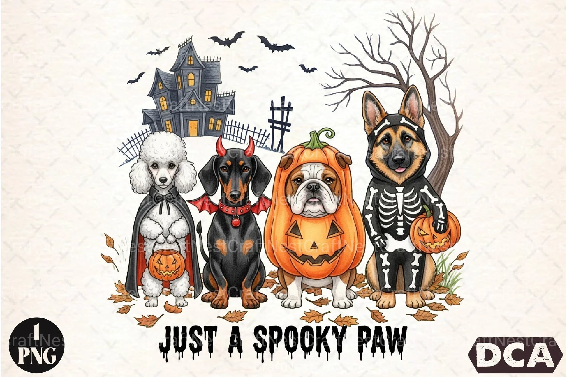 Spooky Paw Halloween Dog Clipart Bundle - CraftNest - Digital Crafting and Art