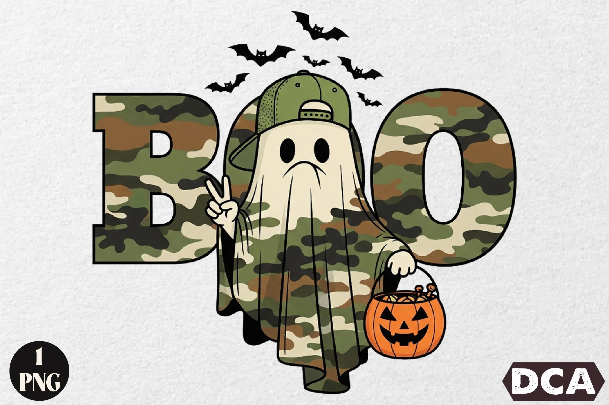 Camo Boo Halloween Clipart Bundle - CraftNest - Digital Crafting and Art