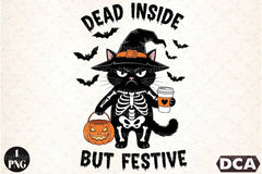 Sarcastic Halloween Cat Dead Inside Clipart Bundle - CraftNest - Digital Crafting and Art