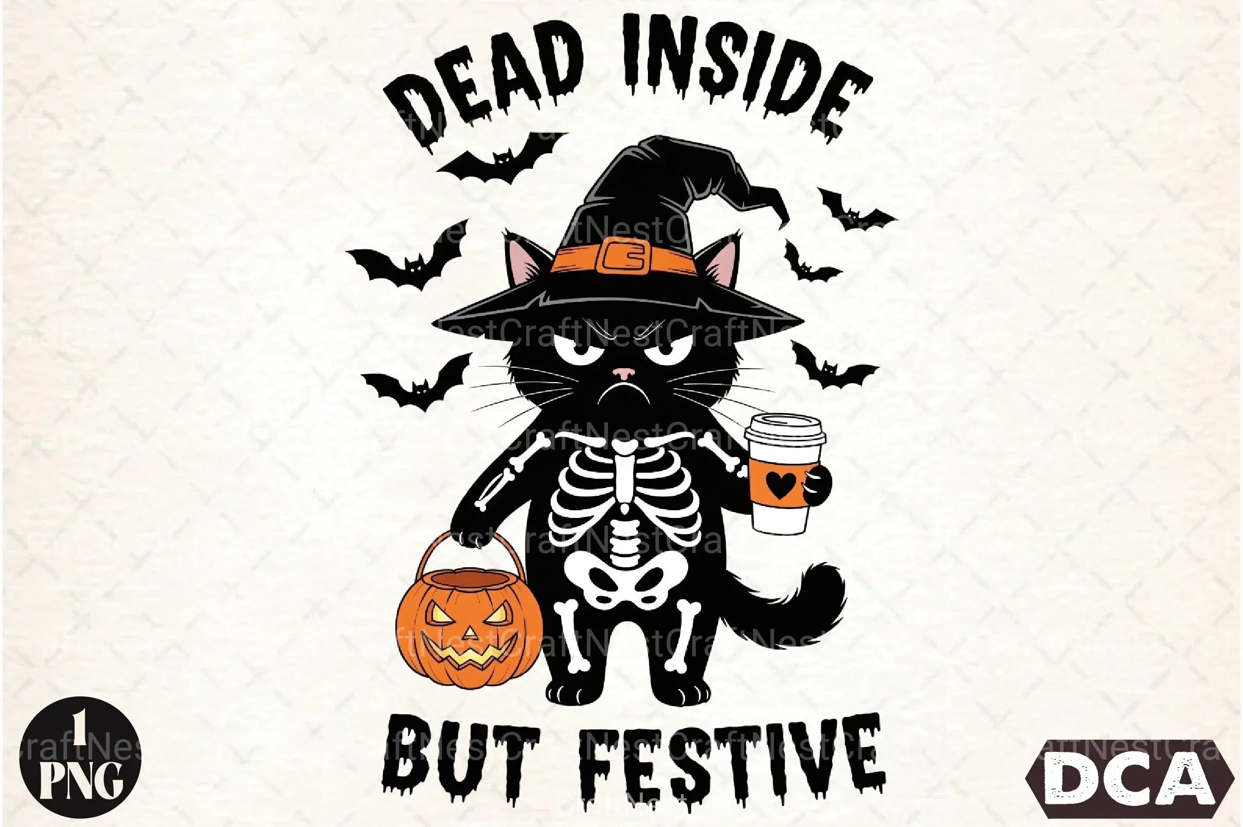 Sarcastic Halloween Cat Dead Inside Clipart Bundle - CraftNest - Digital Crafting and Art