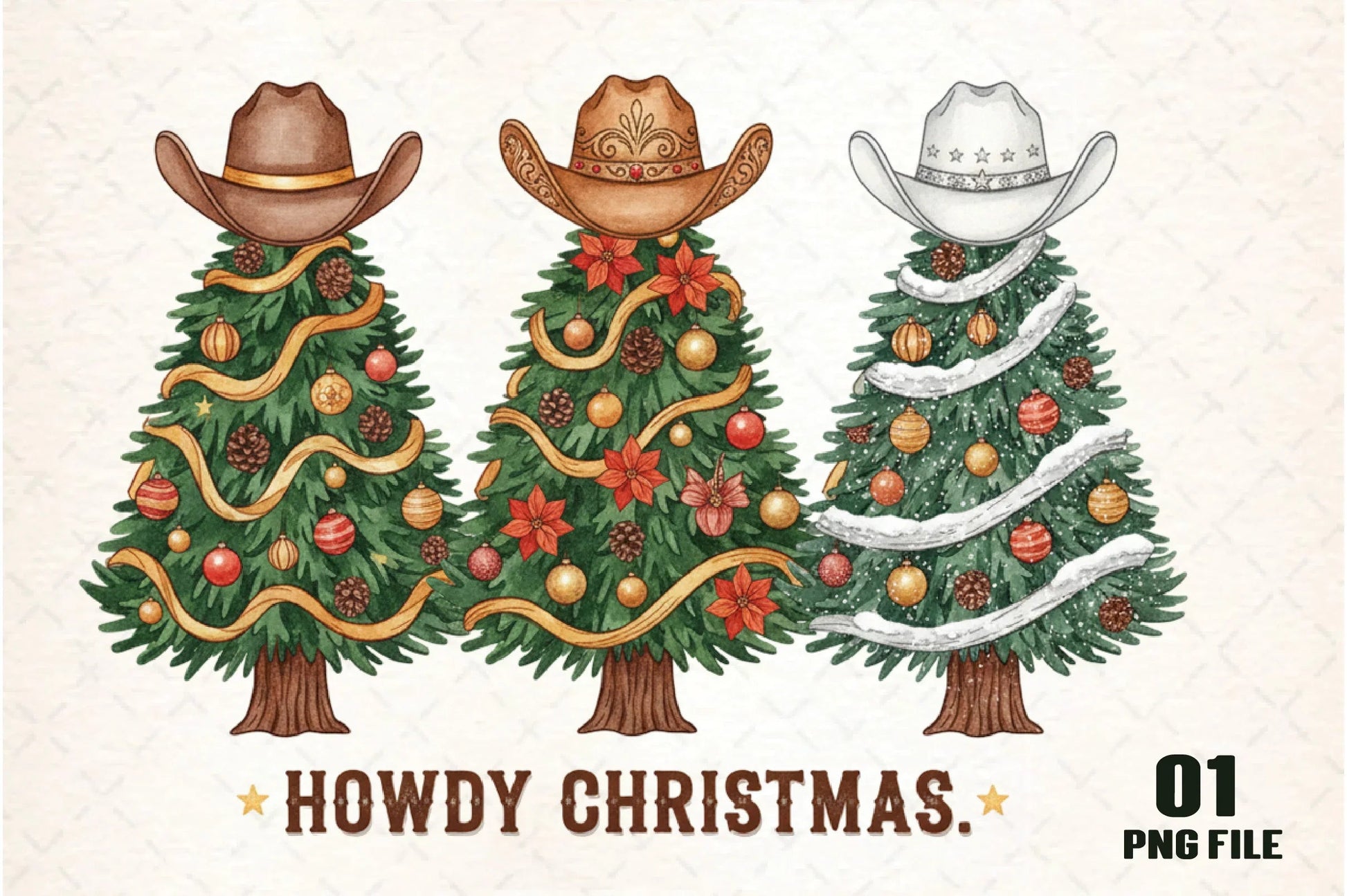 Western Christmas Country Clipart Bundle - CraftNest - Digital Crafting and Art