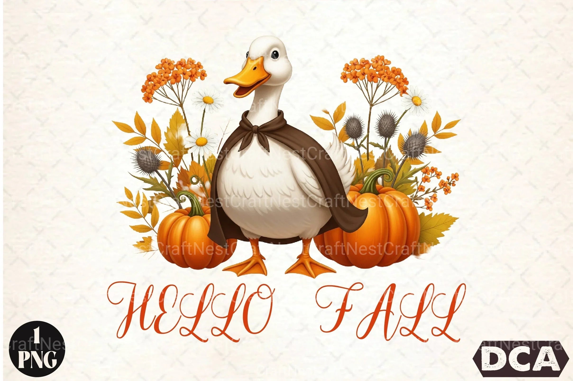 Hello Fall Goose Clipart Bundle - CraftNest - Digital Crafting and Art