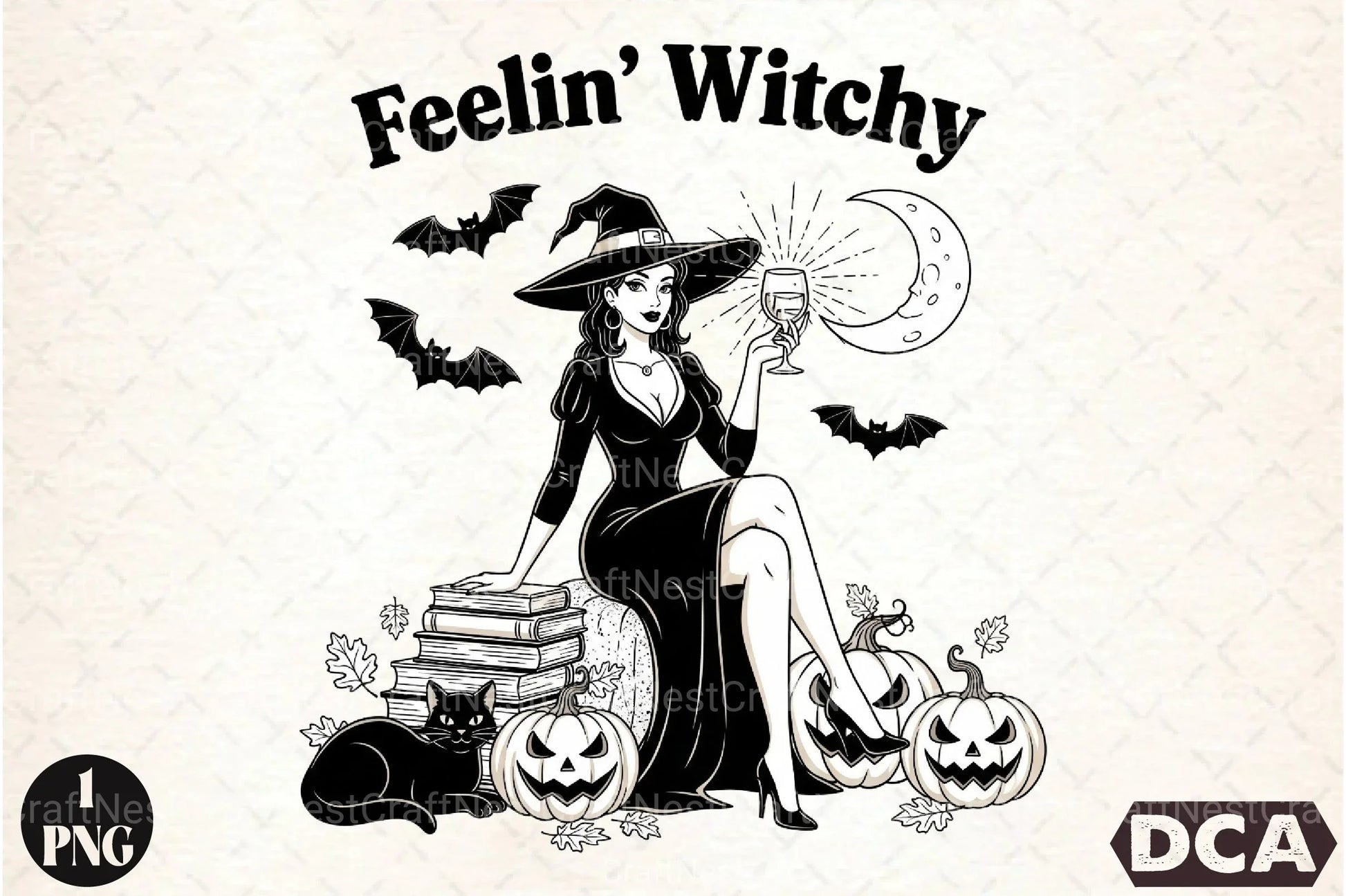 Vintage Halloween Witch Clipart Bundle - CraftNest - Digital Crafting and Art