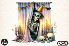 Funny Skeleton Peeking Clipart Bundle - CraftNest - Digital Crafting and Art