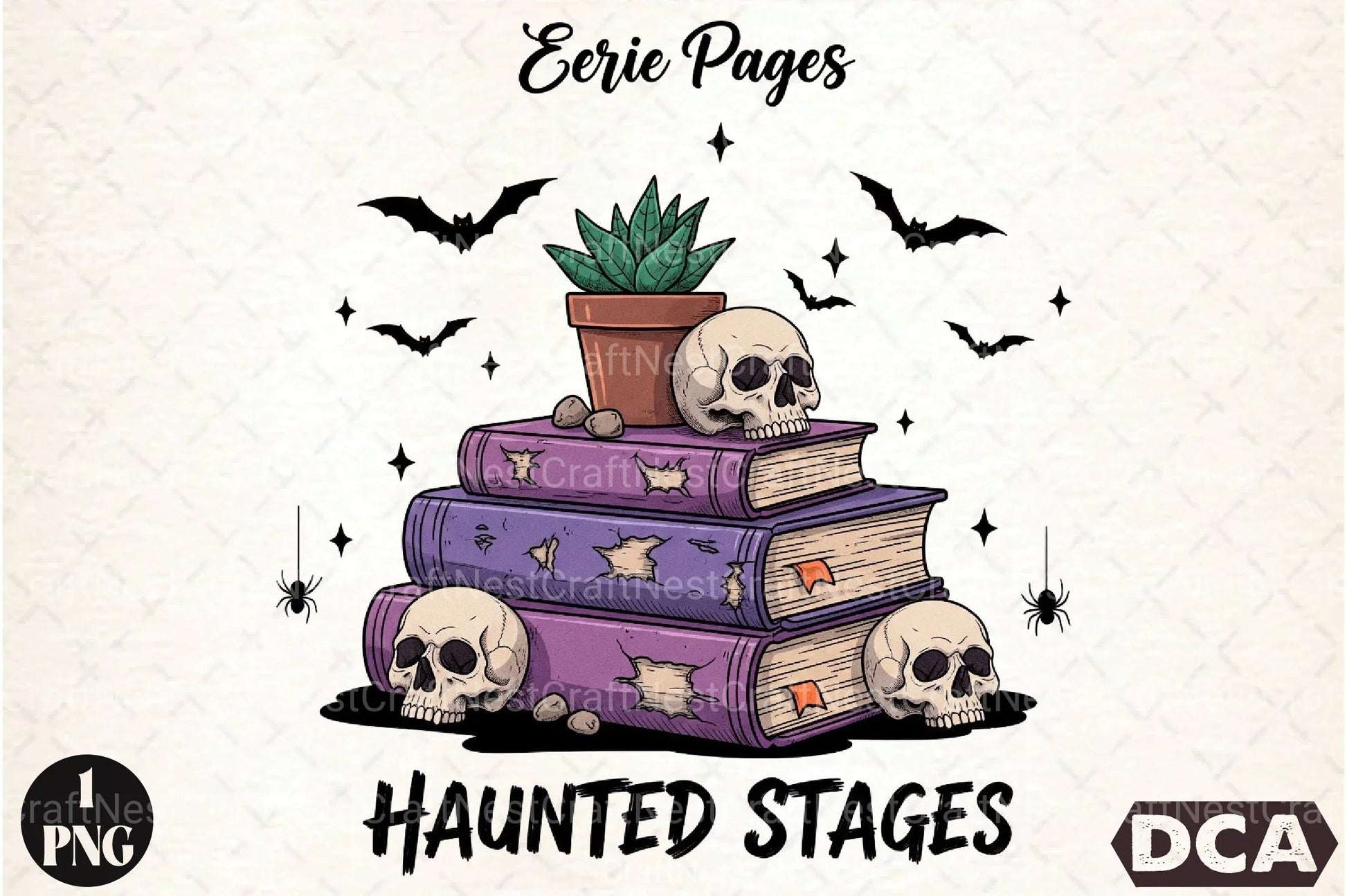 Bookish Halloween Funny Skull Clipart Bundle - CraftNest - Digital Crafting and Art