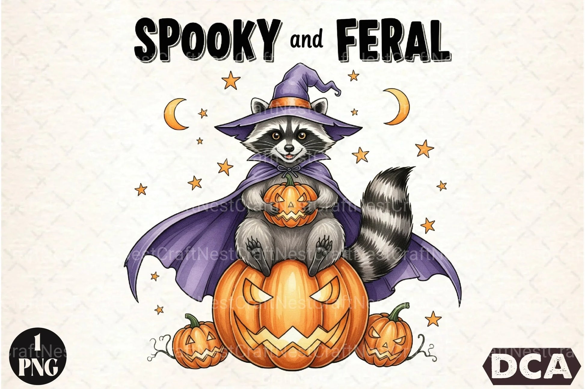 Spooky Feral Raccoon Halloween Clipart Bundle - CraftNest - Digital Crafting and Art