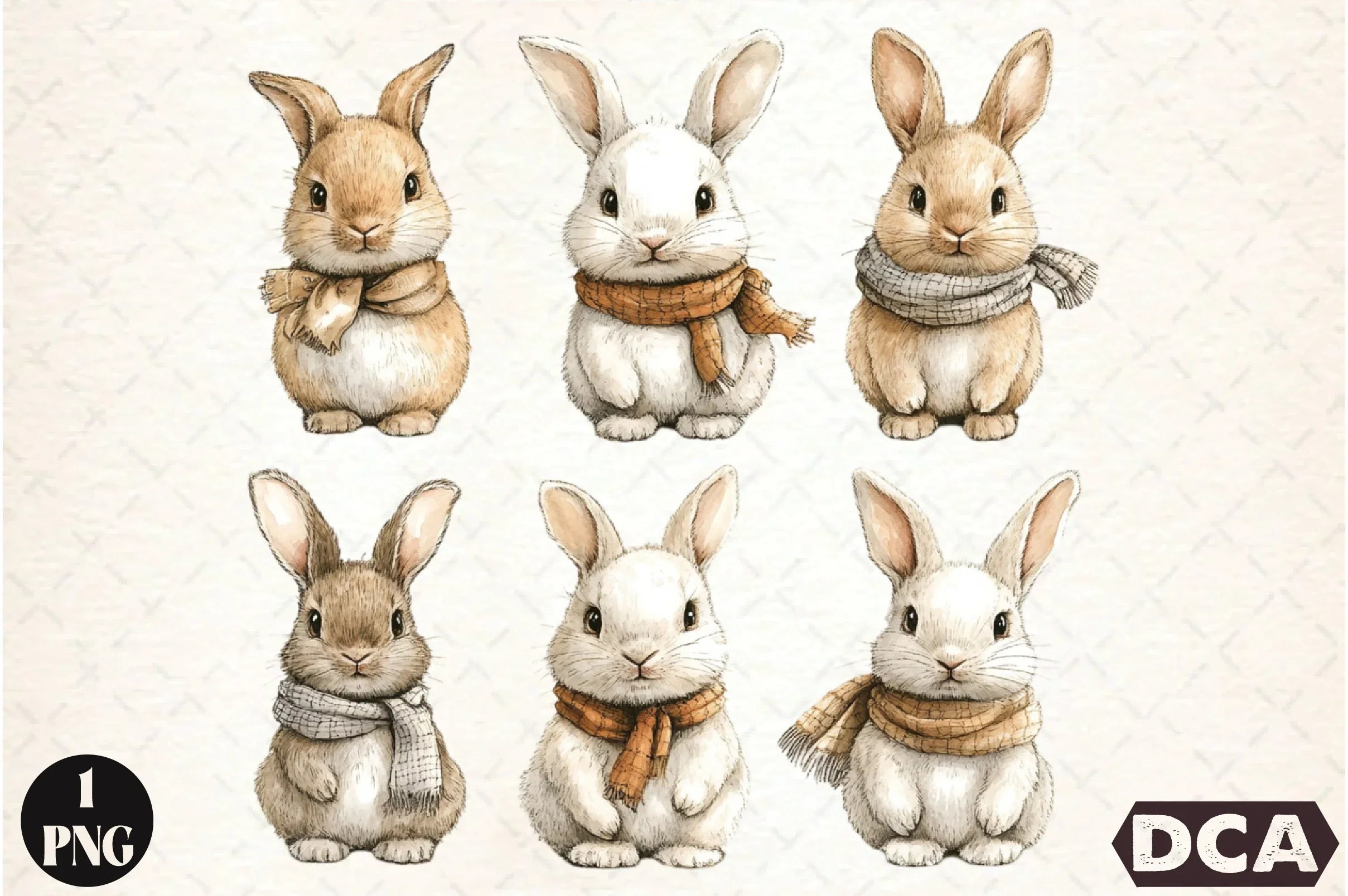 Cartoon Rabbit Clipart Bundle - CraftNest - Digital Crafting and Art