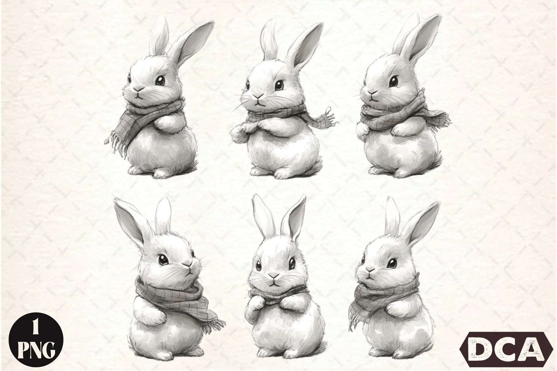 Bunny Illustration Clipart Bundle - CraftNest - Digital Crafting and Art