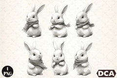 Bunny Illustration Clipart Bundle - CraftNest - Digital Crafting and Art