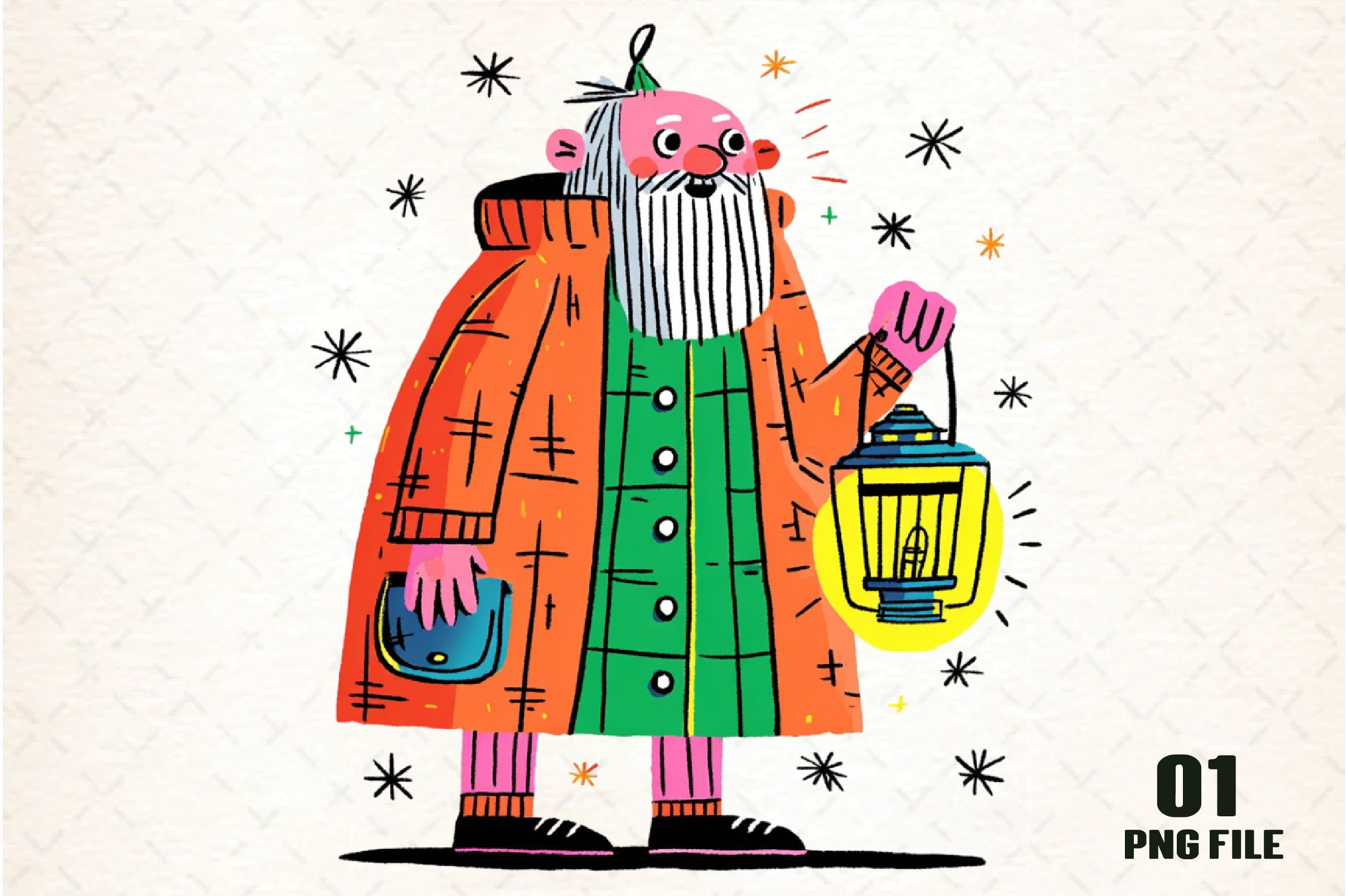 Retro Funny Christmas Santa Clipart Bundle