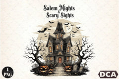 Halloween Horror House Salem Night Clipart Bundle - CraftNest - Digital Crafting and Art