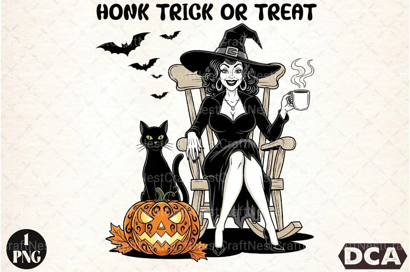 Vintage Halloween Witch & Cat Clipart Bundle - CraftNest - Digital Crafting and Art